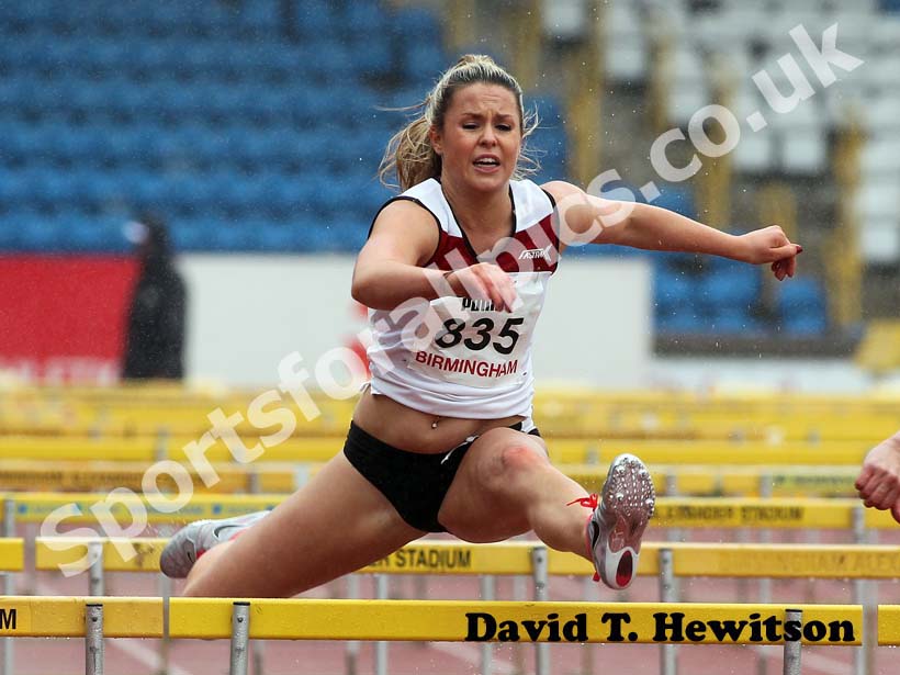 Rebecca Liddell (Gateshead Harriers), 100 metres Hurdles at the 2012 England and North Champs.